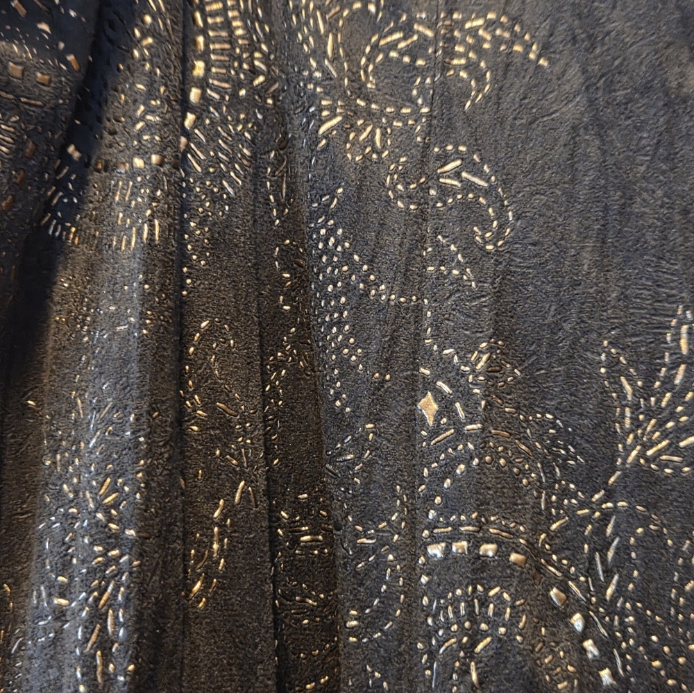 Reba Womens Maxi Lined Skirt Flowy Gypsy Boho Cowgirl Brown Copper Accents Sz 12 - Picture 6 of 10